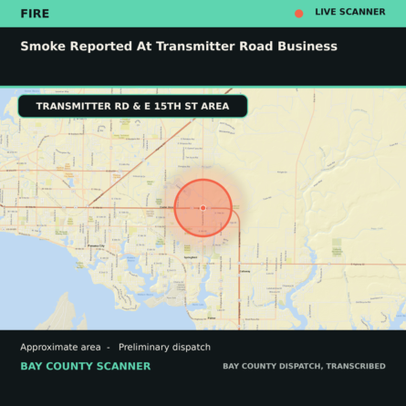 Map: Smoke Reported at Transmitter Road Business