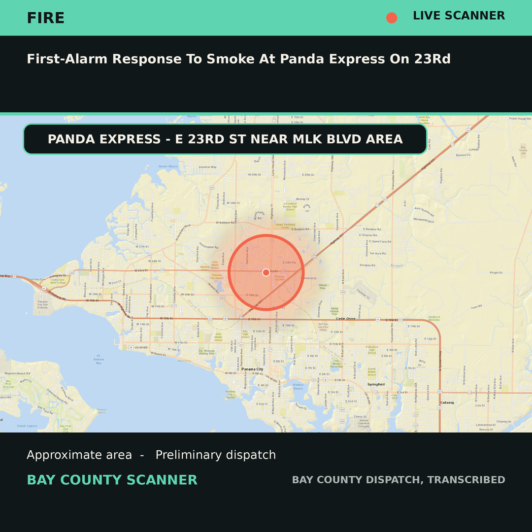 Map: FIRST-ALARM RESPONSE TO SMOKE AT PANDA EXPRESS ON 23RD