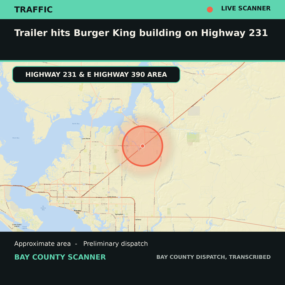 Map: Trailer hits Burger King building on Highway 231