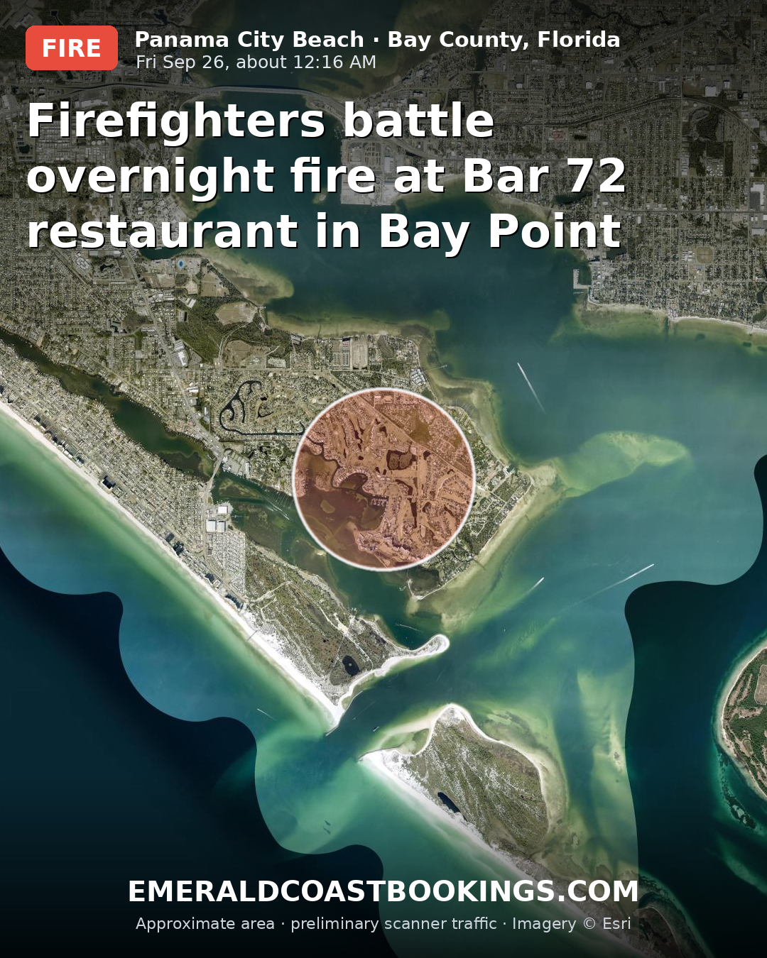 Map: Firefighters battle overnight fire at Bar 72 restaurant in Bay Point