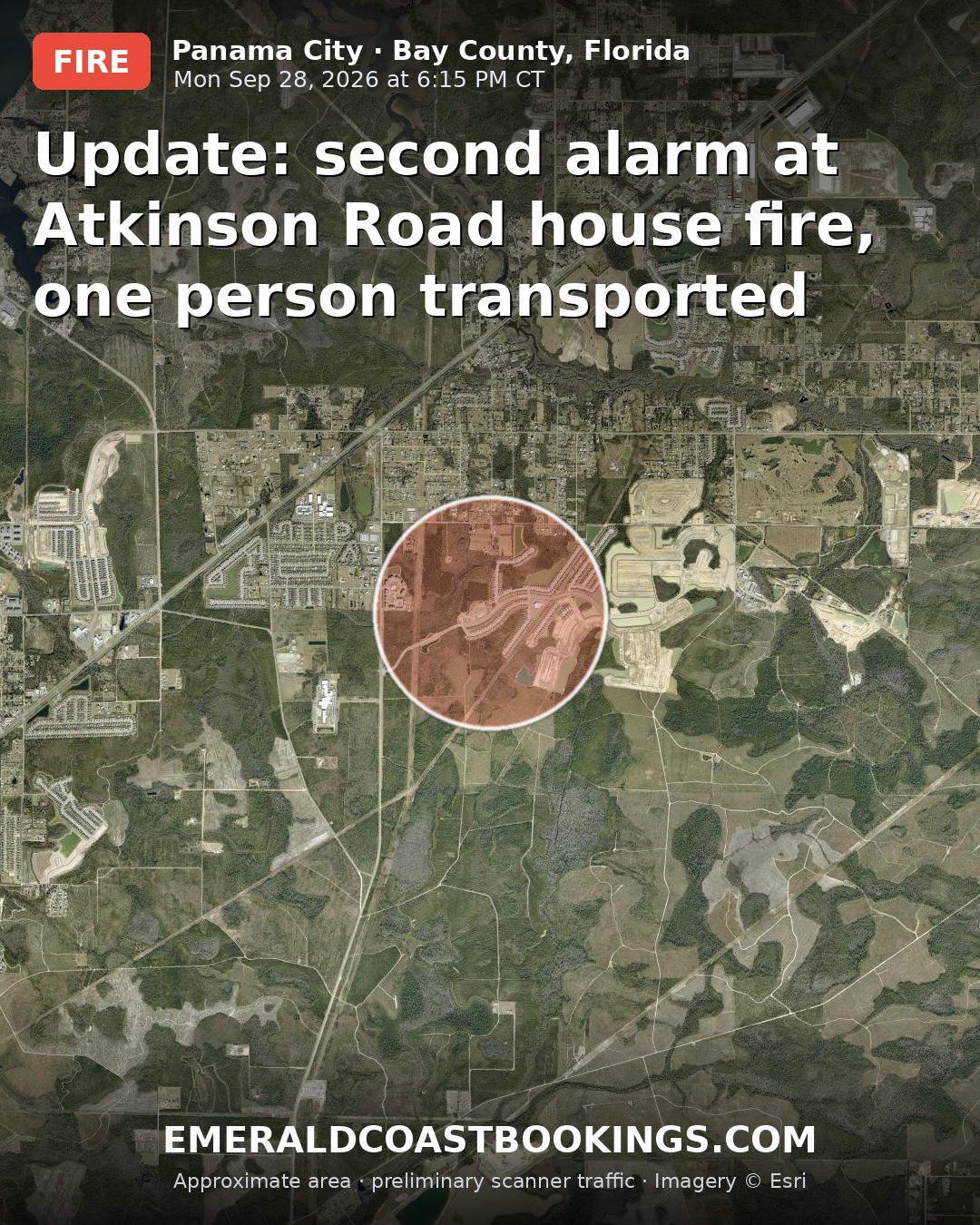 Map: Update: second alarm at Atkinson Road house fire, one person transported
