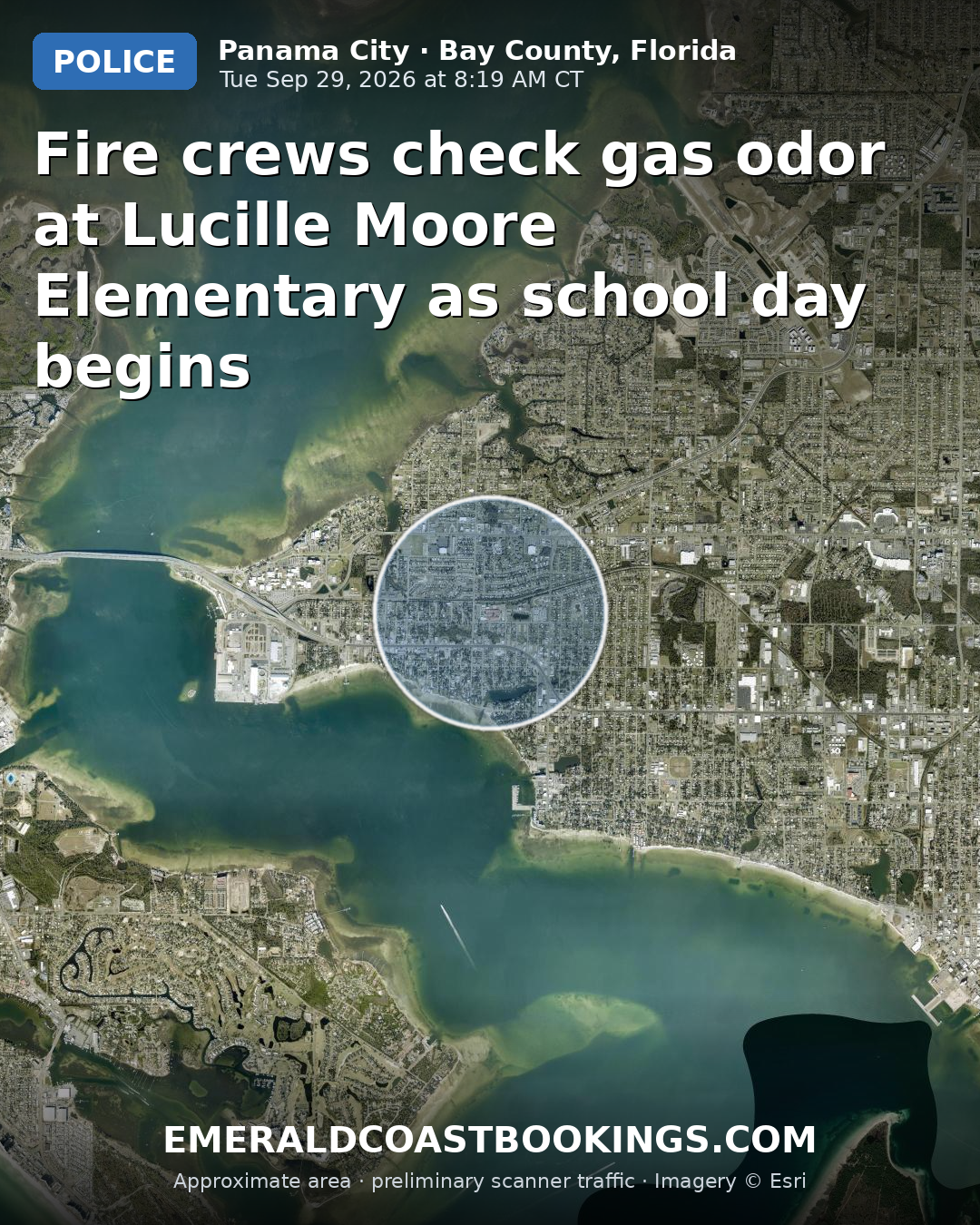 Map: Fire crews check gas odor at Lucille Moore Elementary as school day begins