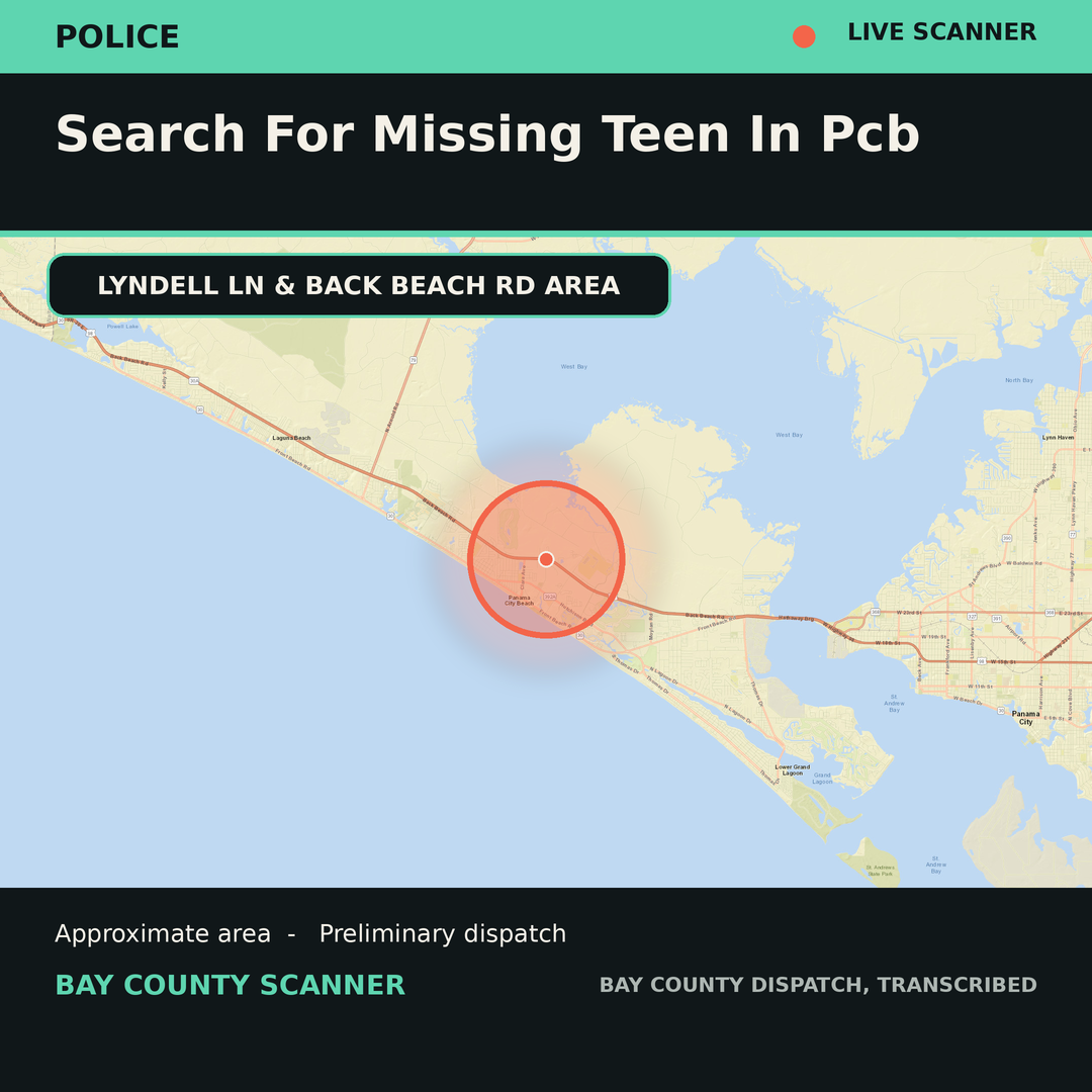 Map: SEARCH FOR MISSING TEEN IN PCB