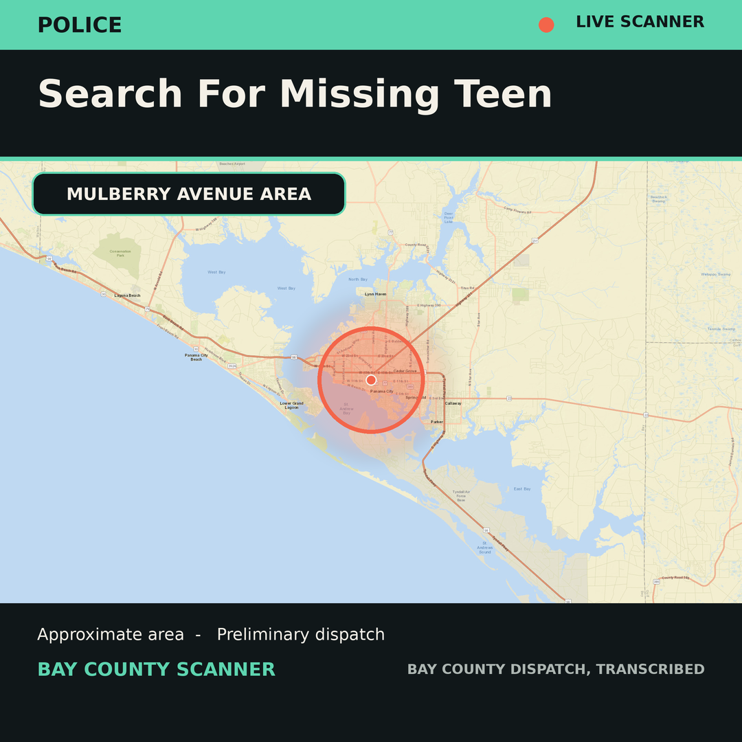 Map: SEARCH FOR MISSING TEEN
