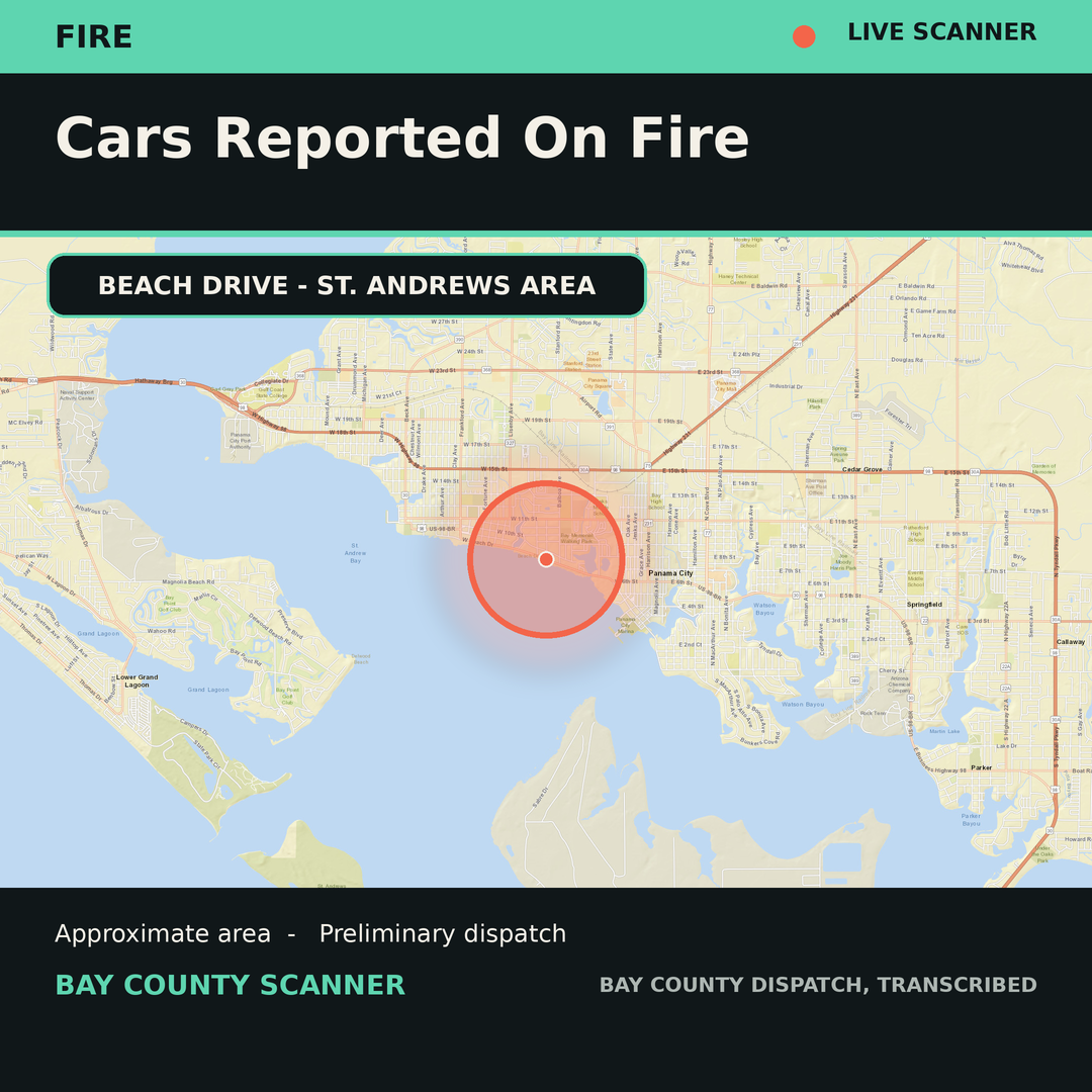 Map: CARS REPORTED ON FIRE