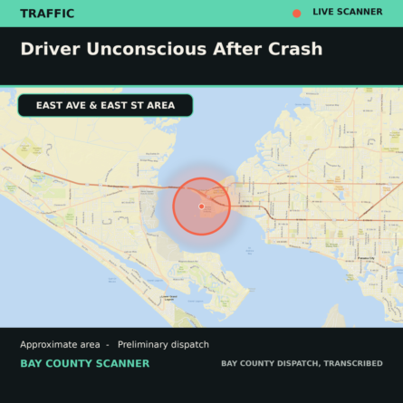 Map: Driver Unconscious after Crash