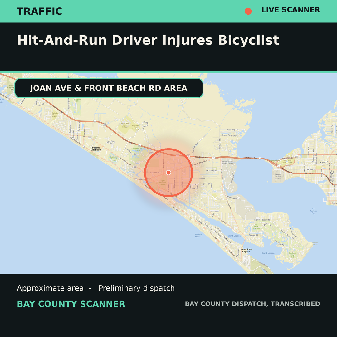 Map: HIT-AND-RUN DRIVER INJURES BICYCLIST