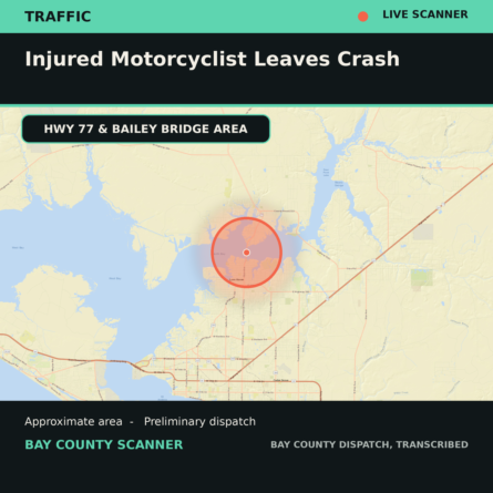 Map: Injured Motorcyclist Leaves Crash