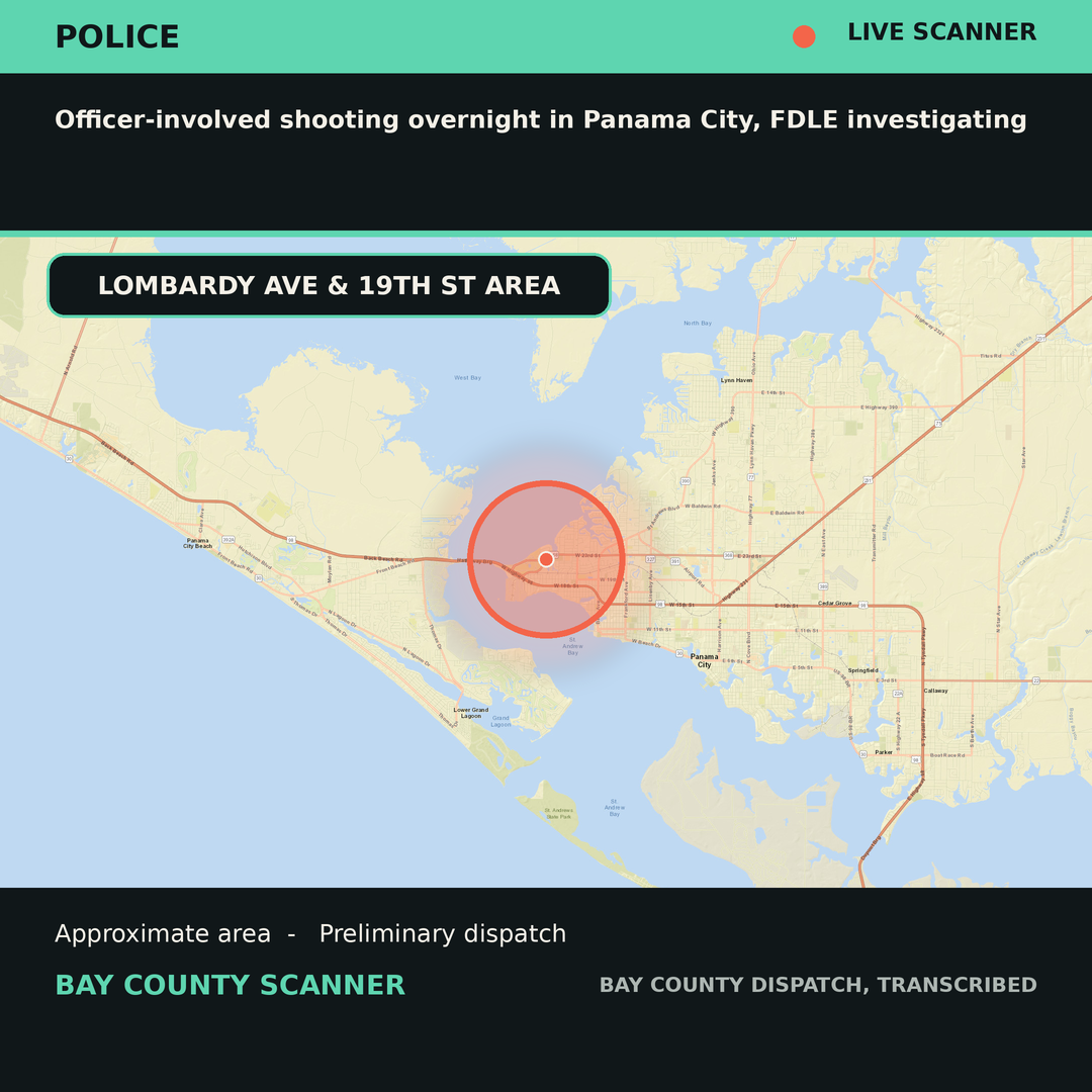 Map: Officer-involved shooting overnight in Panama City, FDLE investigating