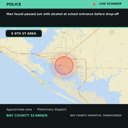 Map: Man found passed out with alcohol at school entrance before drop-off