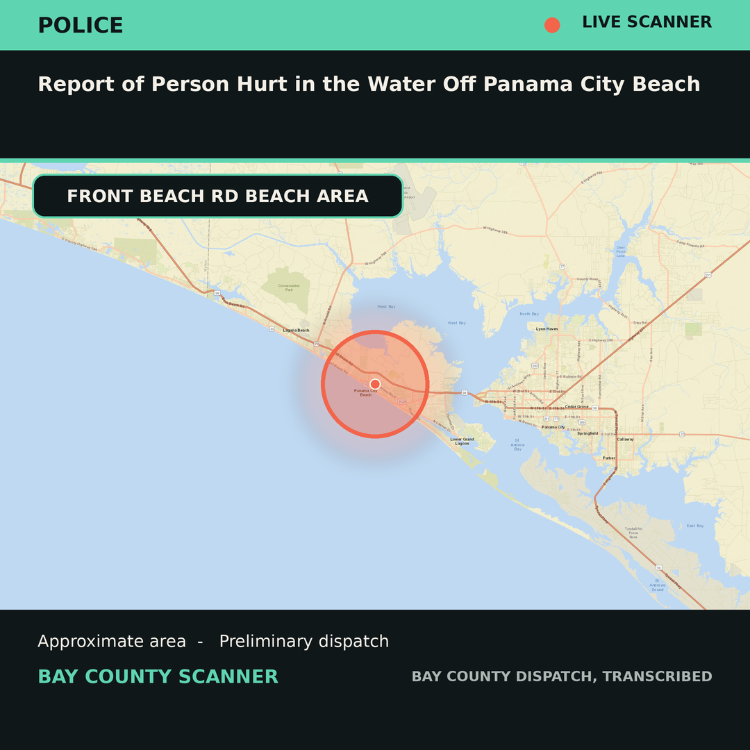 Map: Report of Person Hurt in the Water Off Panama City Beach