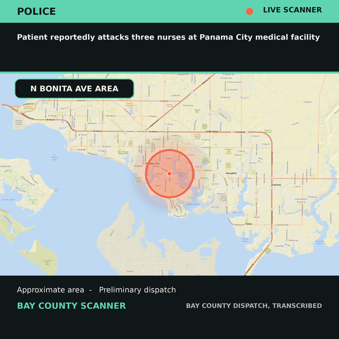 Map: Patient reportedly attacks three nurses at Panama City medical facility