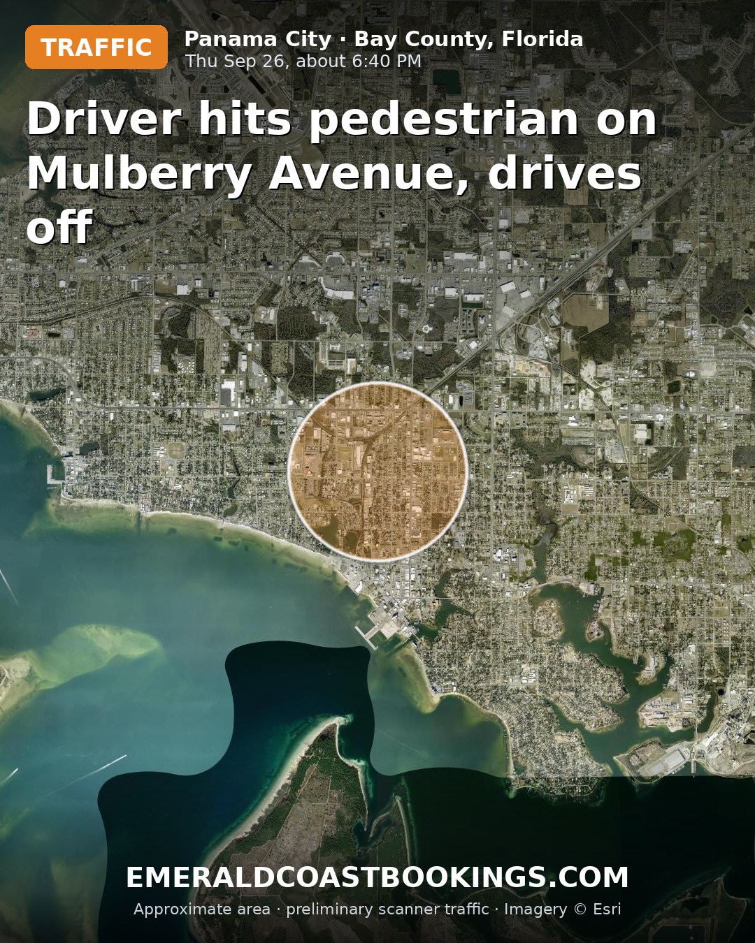 Map: Driver hits pedestrian on Mulberry Avenue, drives off