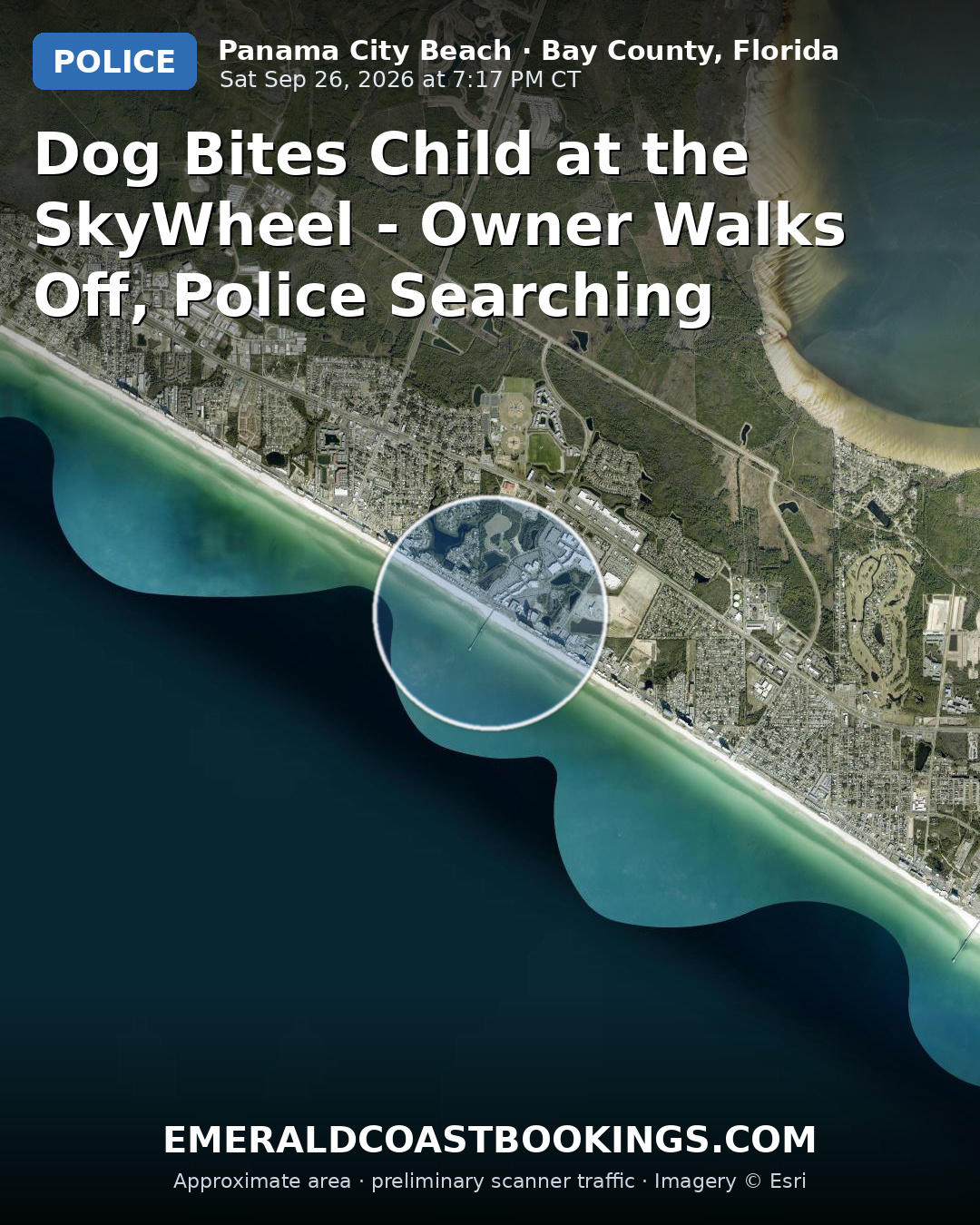 Map: Dog Bites Child at the SkyWheel - Owner Walks Off, Police Searching