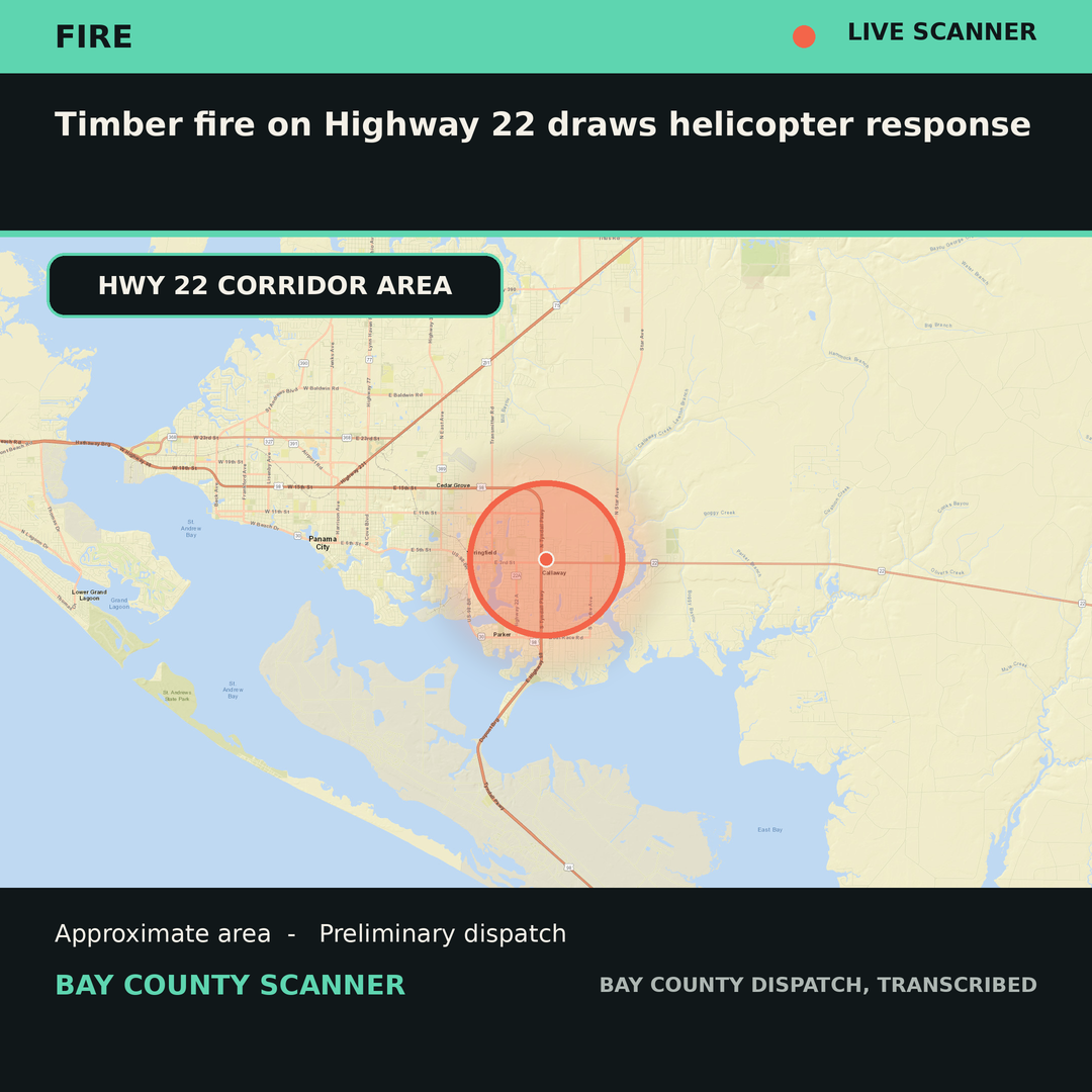 Map: Timber fire on Highway 22 draws helicopter response