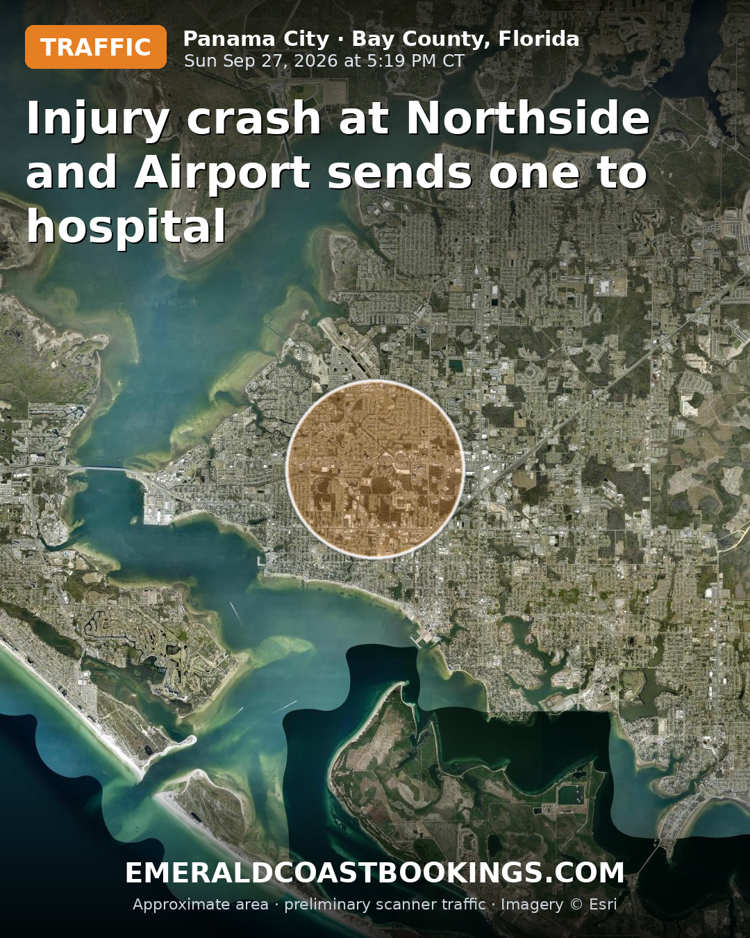 Map: Injury crash at Northside and Airport sends one to hospital