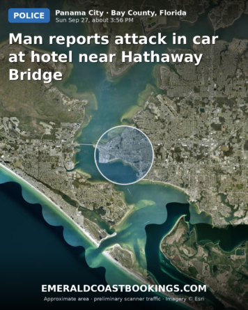 Map: Man reports attack in car at hotel near Hathaway Bridge