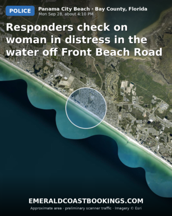 Map: Responders check on woman in distress in the water off Front Beach Road