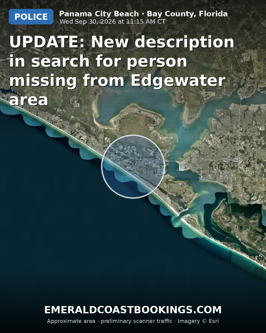 Map: UPDATE: New description in search for person missing from Edgewater area