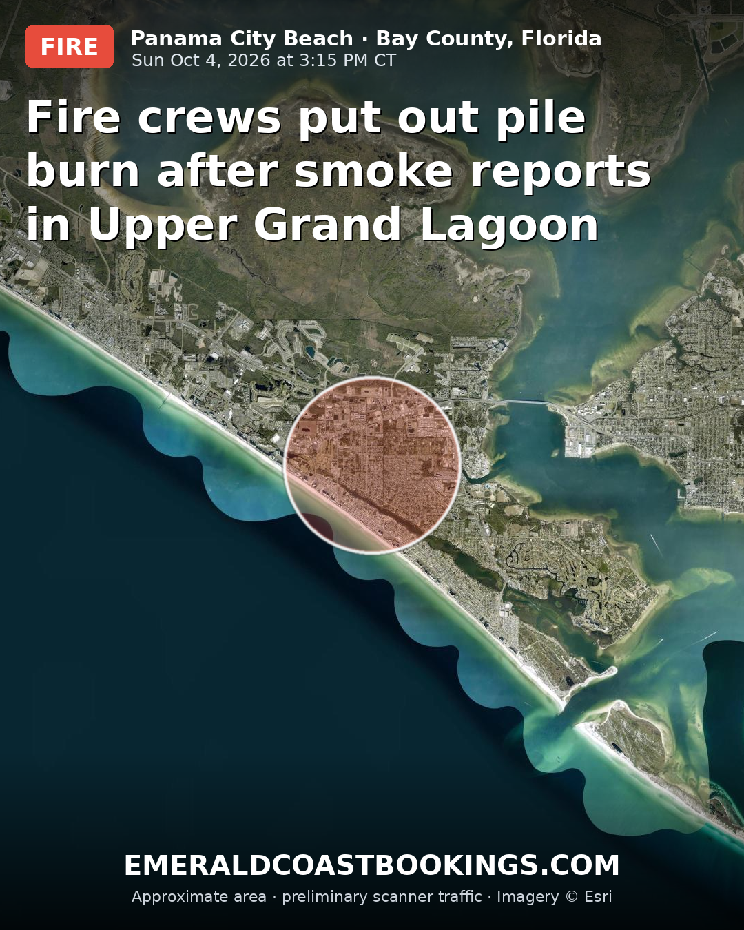 Map: Fire crews put out pile burn after smoke reports in Upper Grand Lagoon