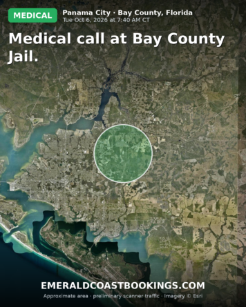 Map: Medical call at Bay County Jail.
