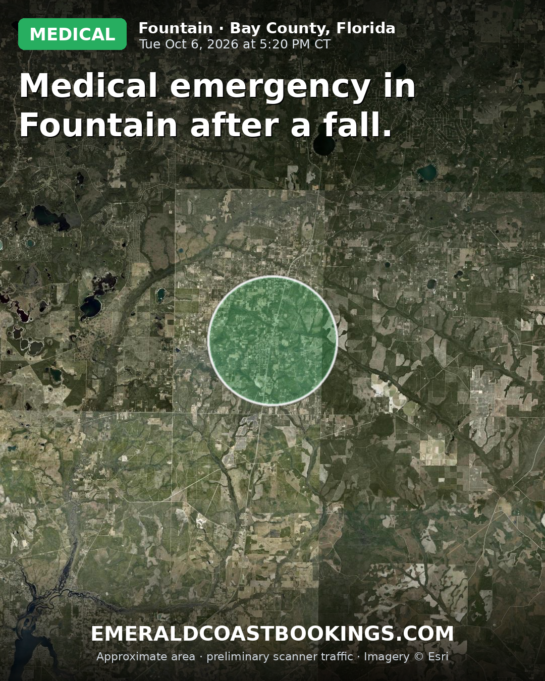 Map: Medical emergency in Fountain after a fall.