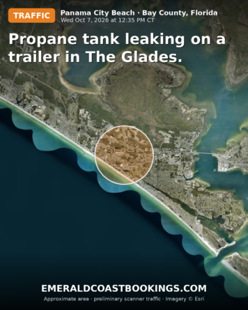 Map: Propane tank leaking on a trailer in The Glades.