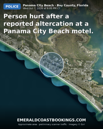 Map: Person hurt after a reported altercation at a Panama City Beach motel.