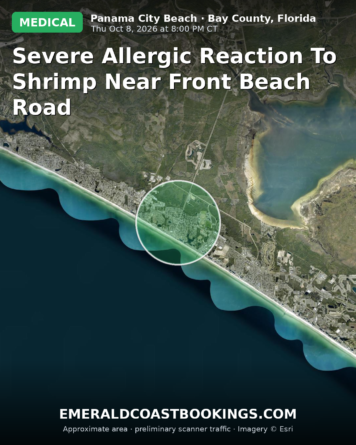 Map: Severe Allergic Reaction to Shrimp near Front Beach Road