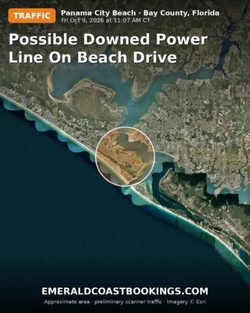 Map: Possible Downed Power Line on Beach Drive