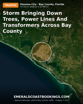 Map: Storm Bringing Down Trees, Power Lines and Transformers Across Bay County