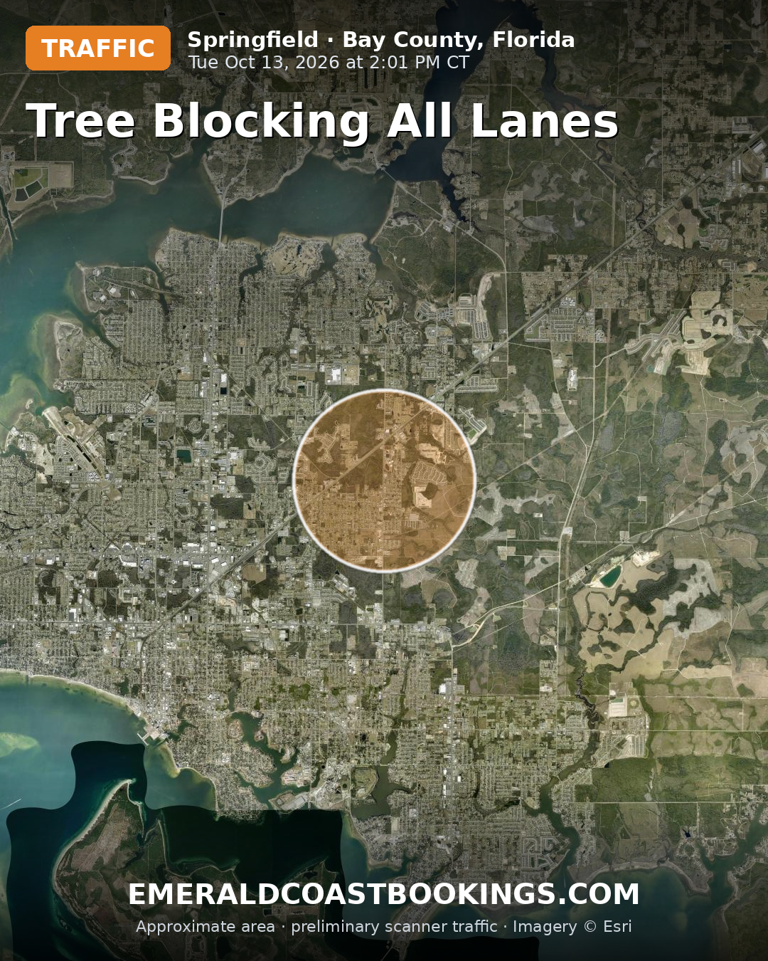 Map: TREE BLOCKING ALL LANES