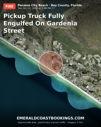 Map: Pickup Truck Fully Engulfed on Gardenia Street