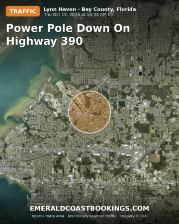 Map: Power Pole Down on Highway 390