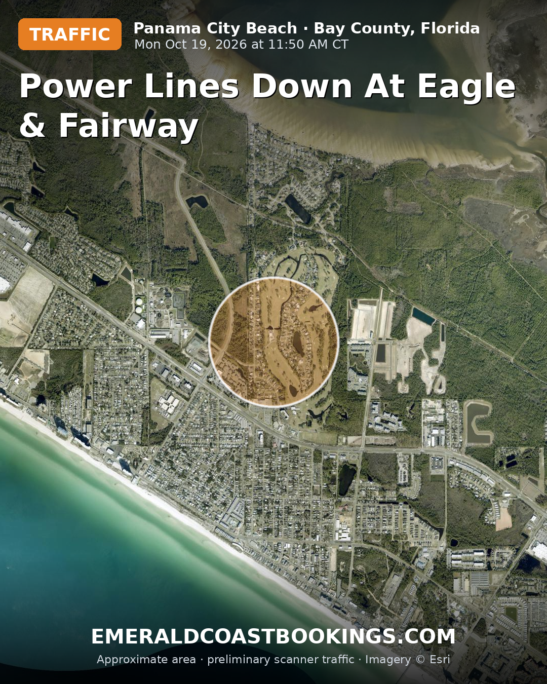 Map: POWER LINES DOWN AT EAGLE & FAIRWAY