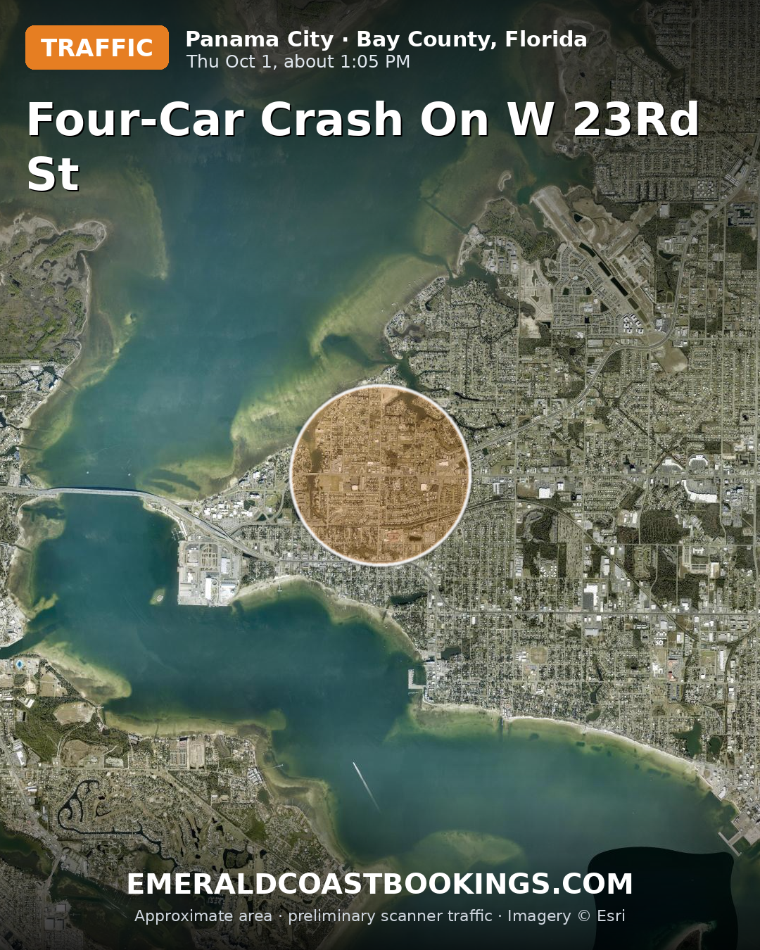 Map: FOUR-CAR CRASH ON W 23RD ST