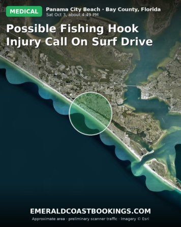 Map: Possible Fishing Hook Injury Call on Surf Drive