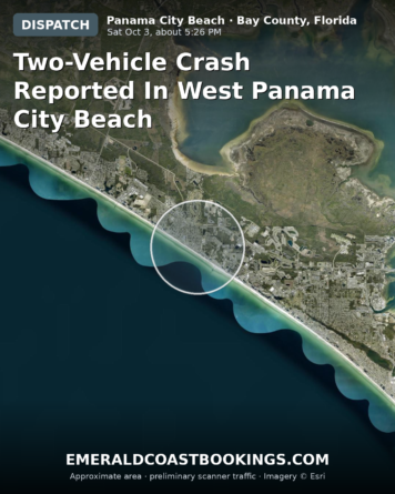 Map: Two-vehicle Crash Reported in West Panama City Beach