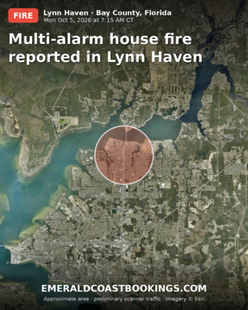 Map: Multi-alarm house fire reported in Lynn Haven