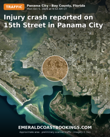 Map: Injury crash reported on 15th Street in Panama City