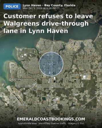 Map: Customer refuses to leave Walgreens drive-through lane in Lynn Haven