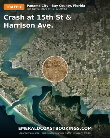Map: Crash at 15th St & Harrison Ave.