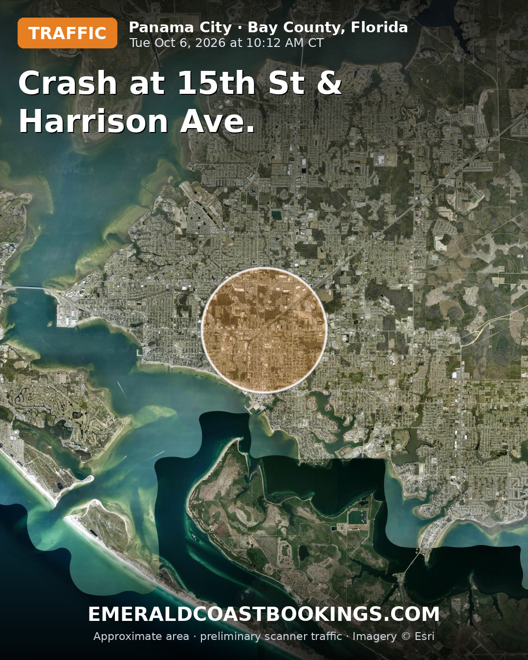 Map: Crash at 15th St & Harrison Ave.