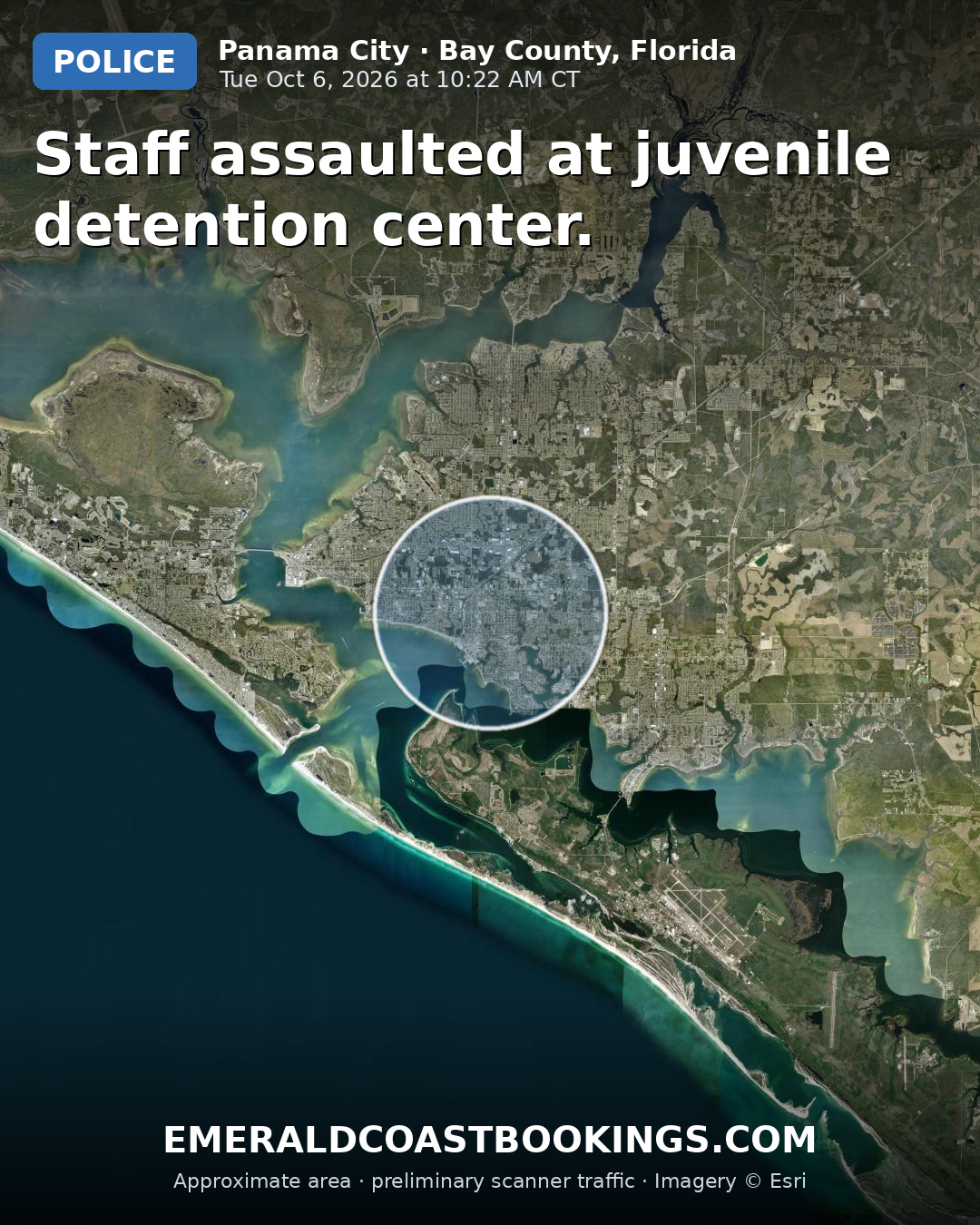 Map: Staff assaulted at juvenile detention center.
