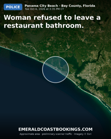 Map: Woman refused to leave a restaurant bathroom.