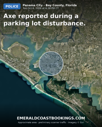 Map: Axe reported during a parking lot disturbance.
