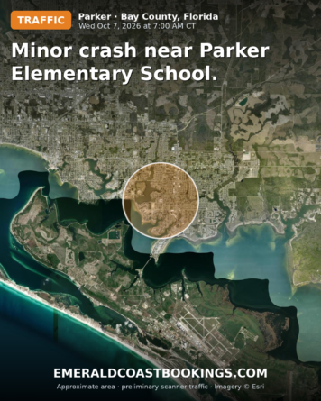 Map: Minor crash near Parker Elementary School.