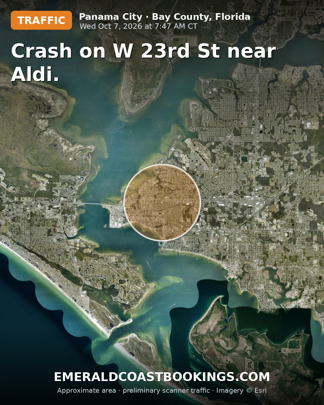 Map: Crash on W 23rd St near Aldi.