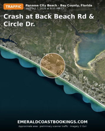 Map: Crash at Back Beach Rd & Circle Dr.
