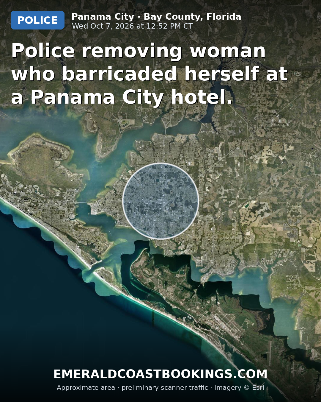 Map: Police removing woman who barricaded herself at a Panama City hotel.
